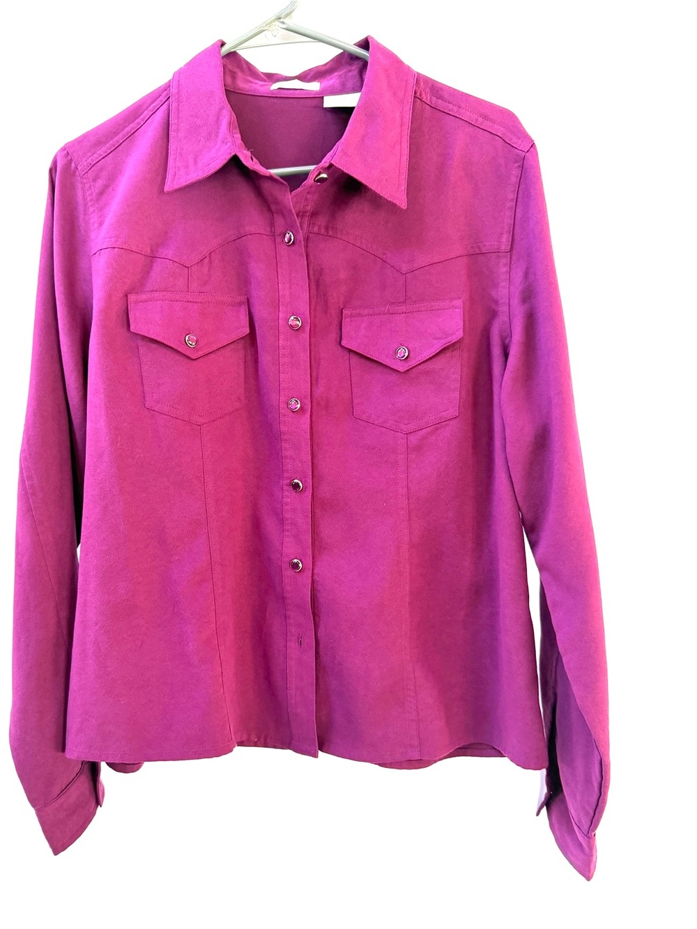 Purple Western Shirt, Faux Suede